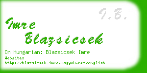 imre blazsicsek business card